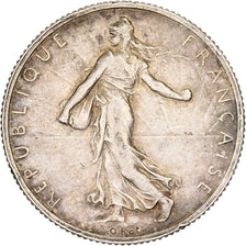 France, 2 Francs, Semeuse, 1917, Paris, Silver, EF(40-45), Gadoury:532, KM:845.1