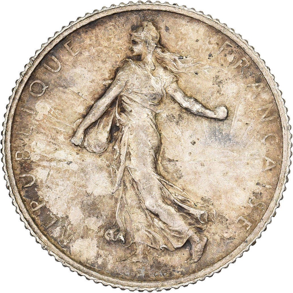 France, Franc, Semeuse, 1915, Paris, Silver, EF(40-45), Gadoury:467, KM:844.1