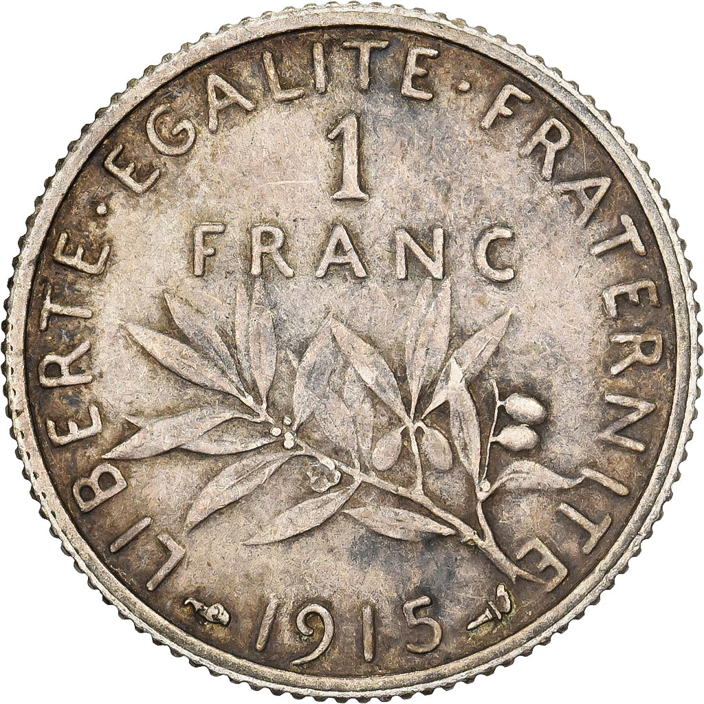 France, Franc, Semeuse, 1915, Paris, Silver, EF(40-45), Gadoury:467, KM:844.1