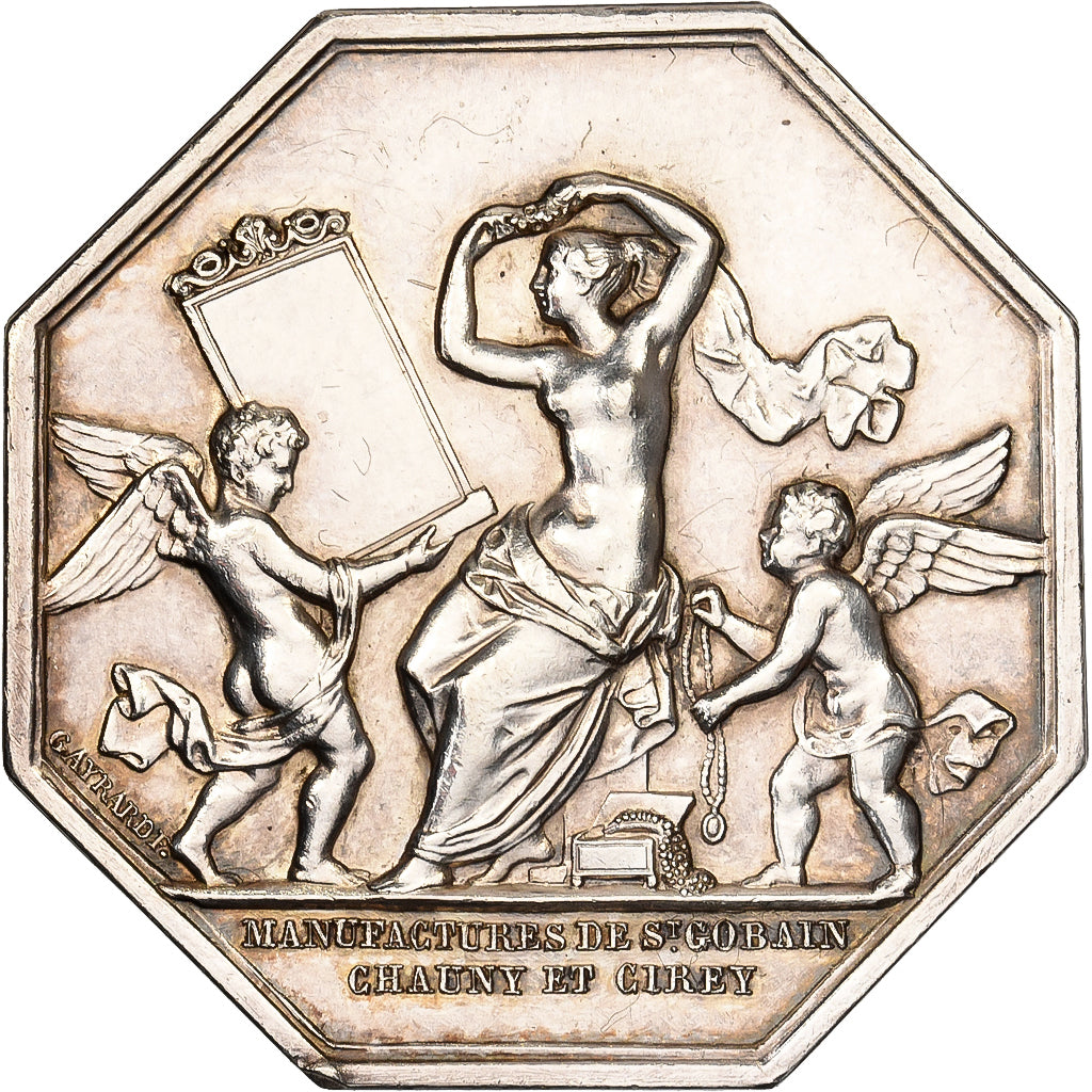 France, Token, Manufacture Royale des Glaces de St Gobain, 1830, Silver