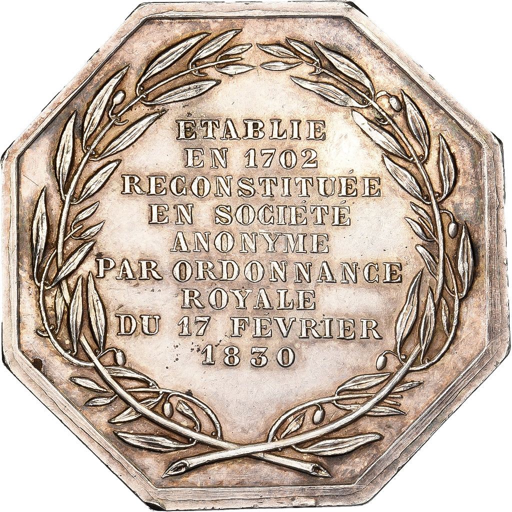 France, Token, Manufacture Royale des Glaces de St Gobain, 1830, Silver