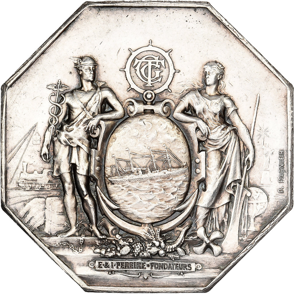 France, Token, Compagnie Générale Transatlantique, Services Postaux, Silver