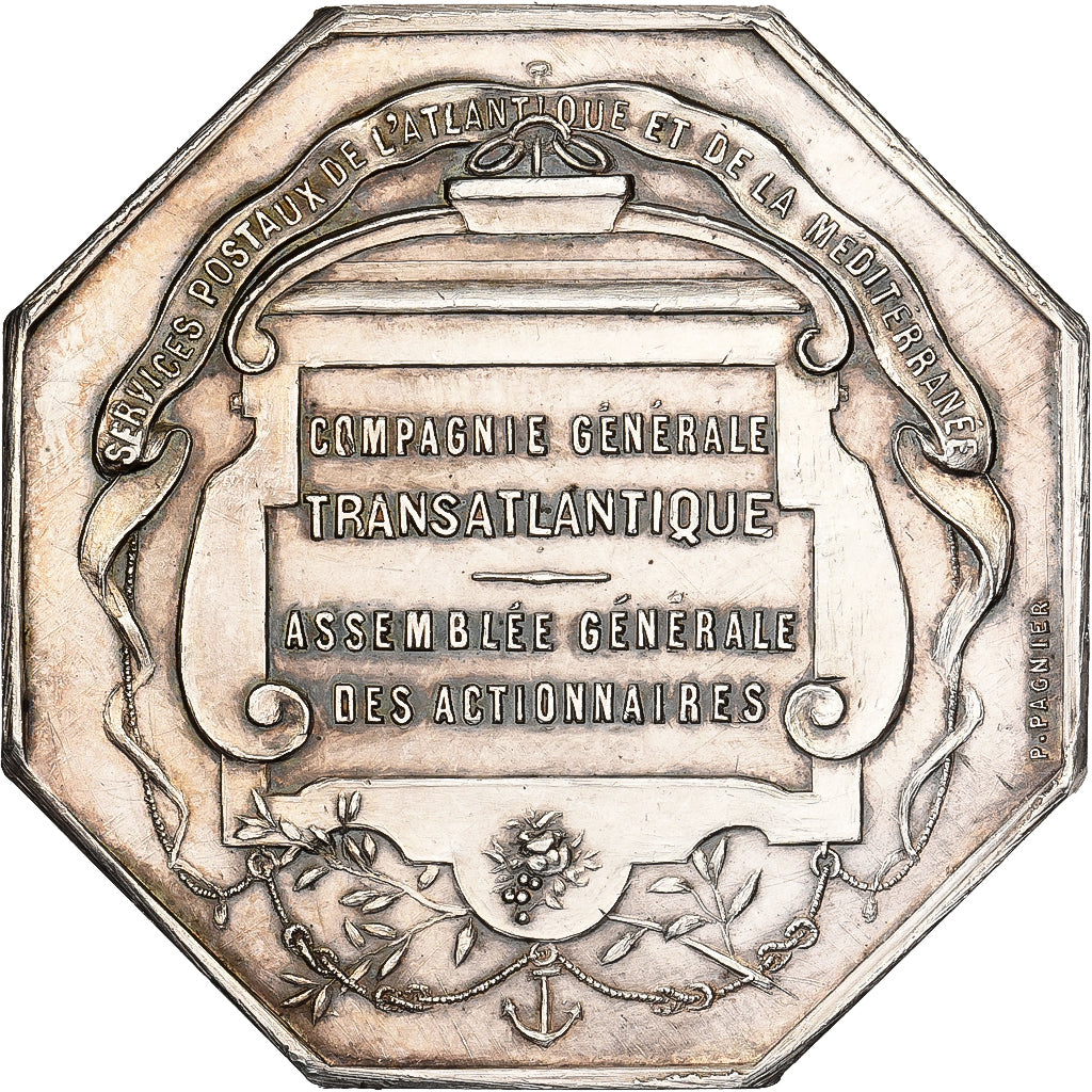 France, Token, Compagnie Générale Transatlantique, Services Postaux, Silver