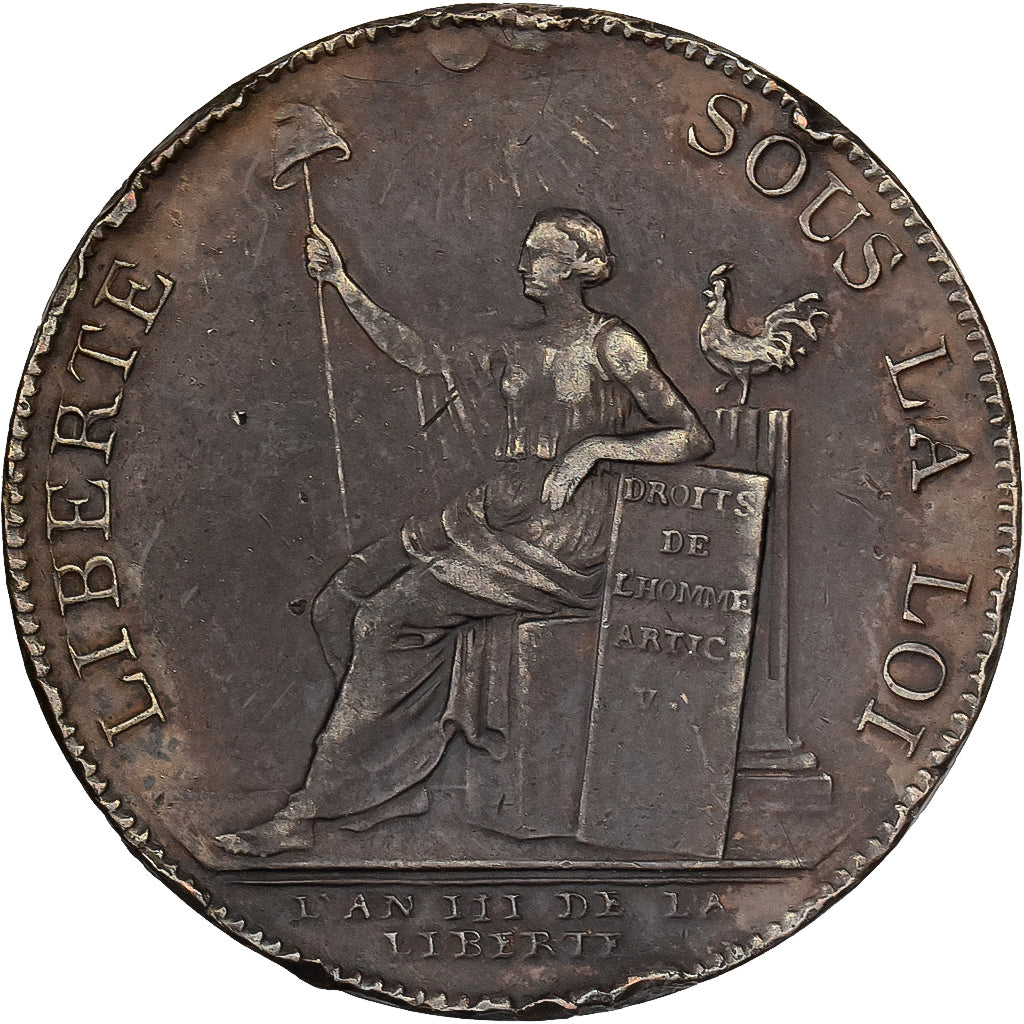 France, 2 Sols, Monneron, 1791, Bronze, TB+, Brandon:217, KM:Tn23
