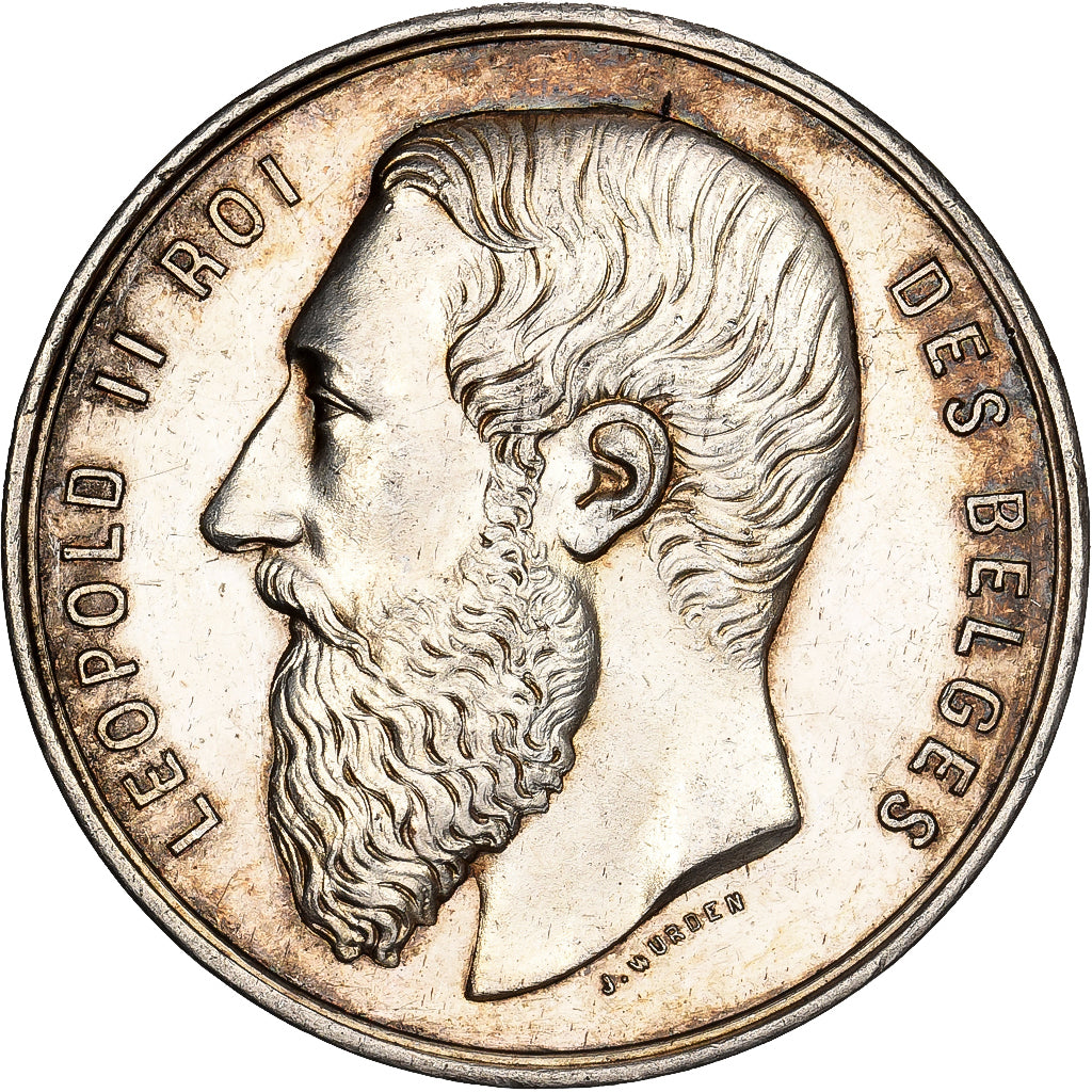 Belgium, Token, Léopold II, Banque Nationale, Comité d'Escompte, Silver