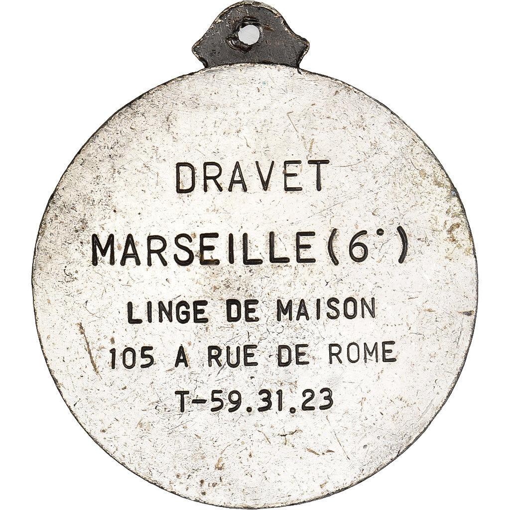 Francia, medalla, Dravet, Marseille, Linge de Maison, Bronce plateado, MBC
