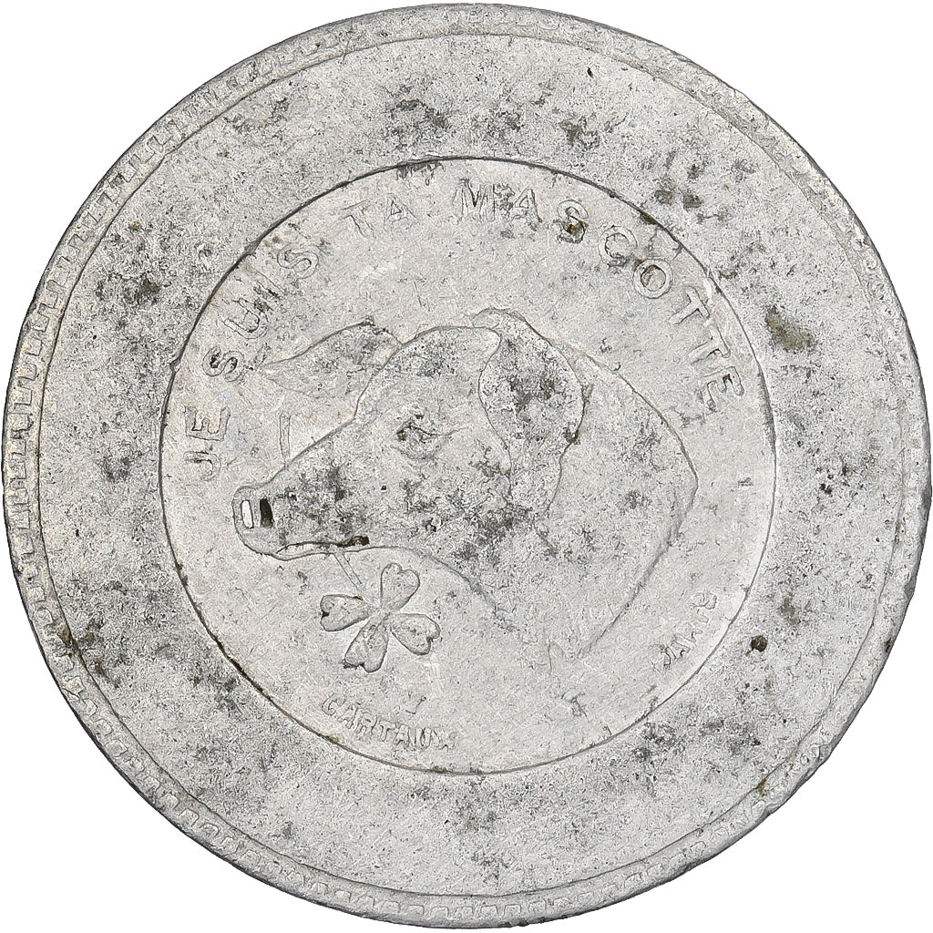 France, Token, Exposition de Lyon, 1914, Aluminium, Cartaux, VF(30-35)