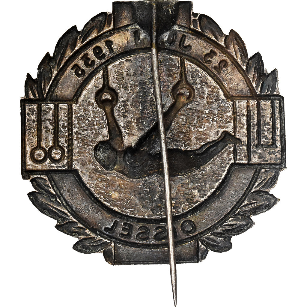 Frankreich, Epingle, Gymnastique, Oissel, 1935, Silvered Metal, SS