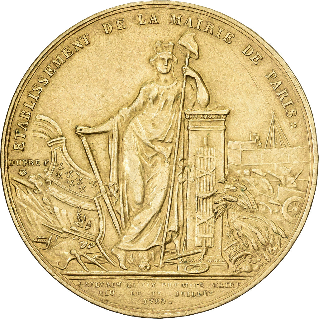 France, Medal, Louis XVI, Etablissement de la Mairie de Paris, Copper-nickel