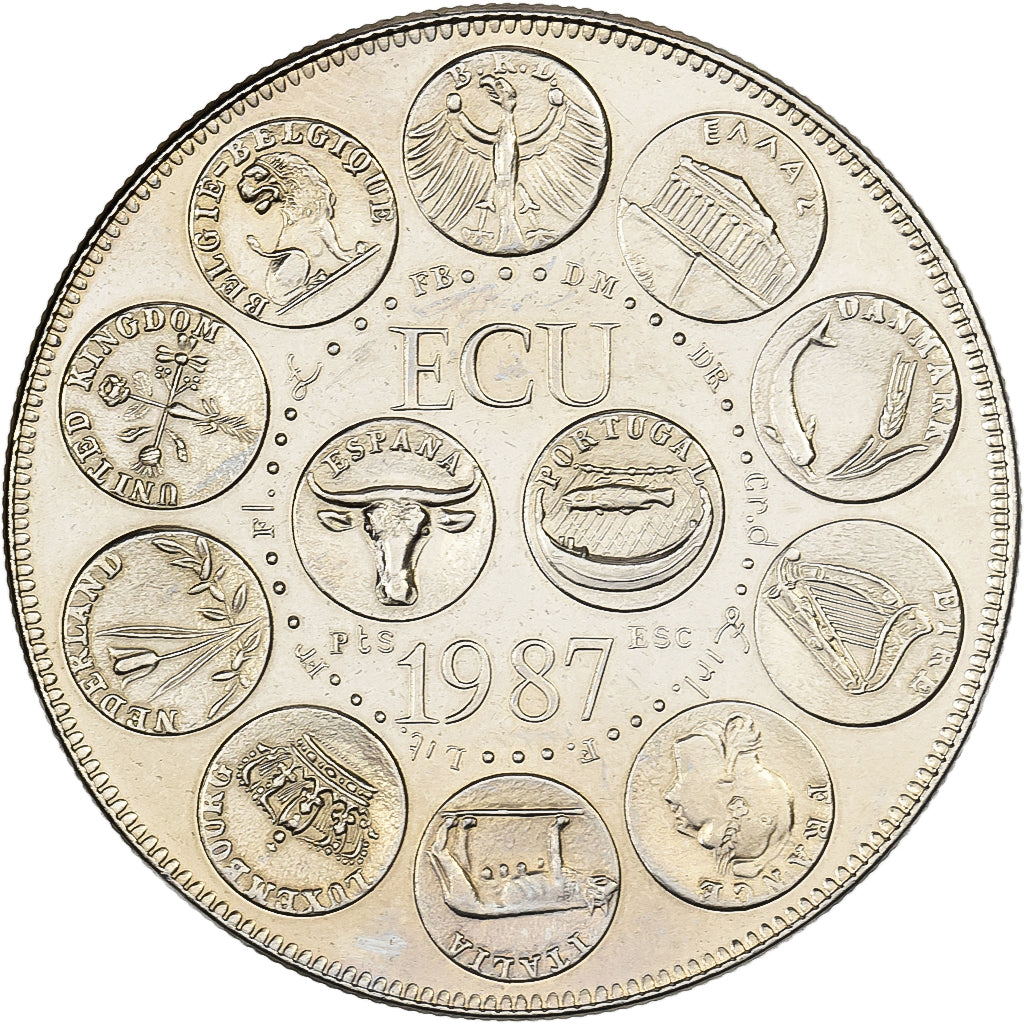 Frankreich, Medaille, Ecu Europa, Marianne, 1987, Kupfer-Nickel, UNZ