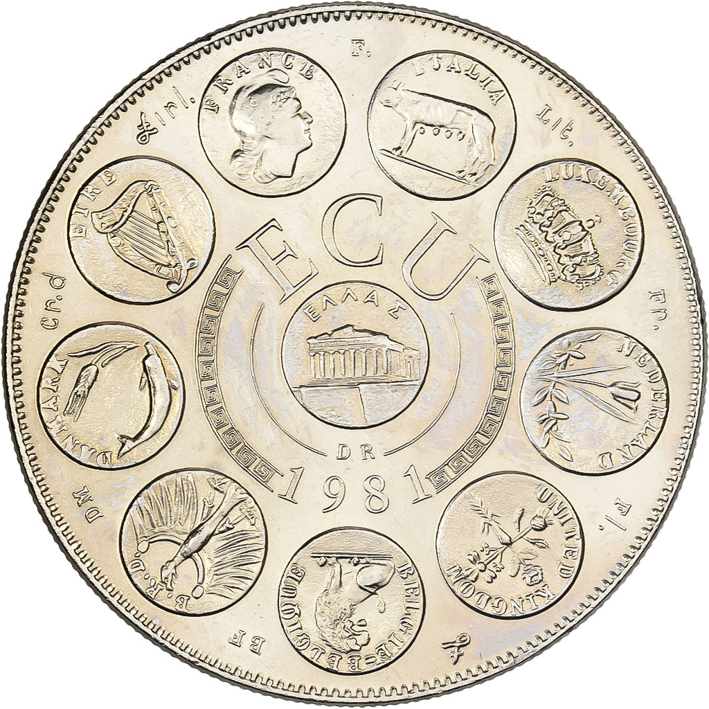 Francia, medalla, Ecu Europa, Europe Assise, 1981, Cobre - níquel, SC