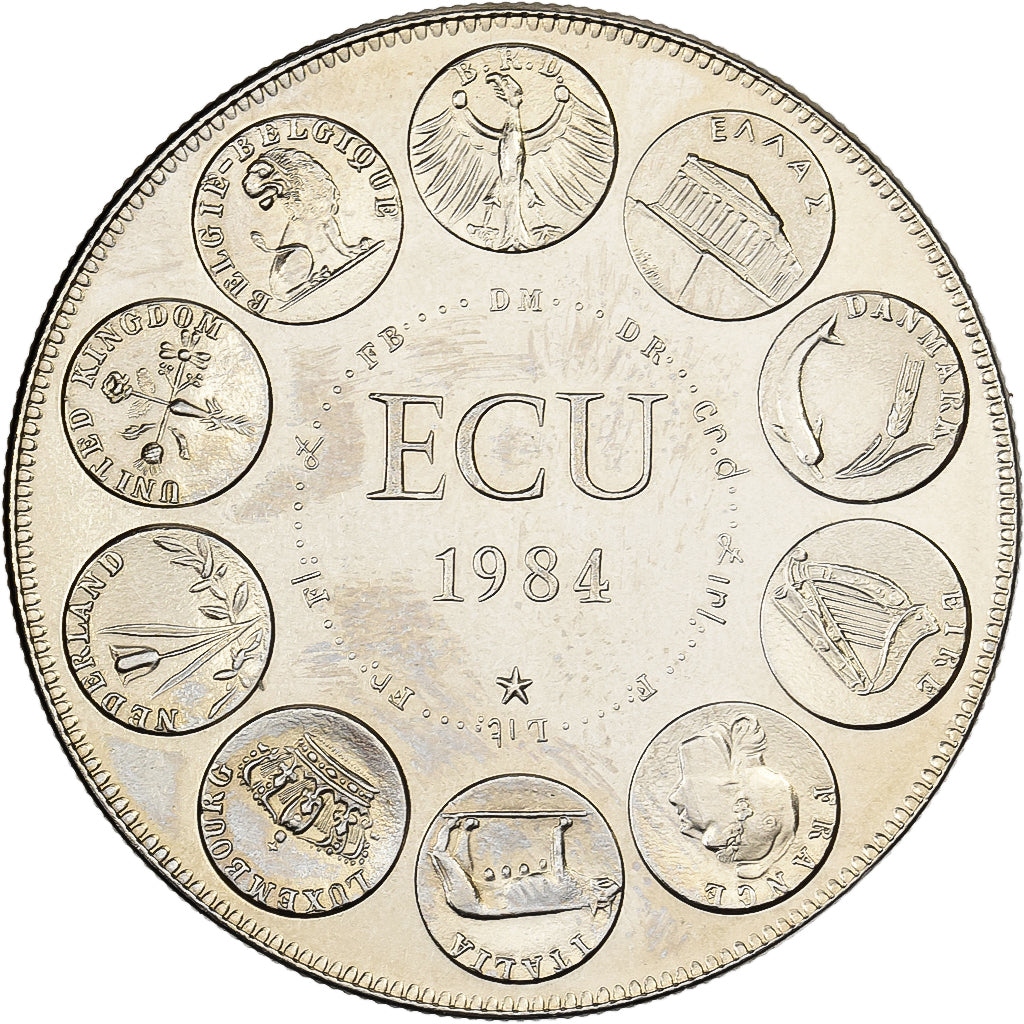 Francia, medaglia, Ecu Europa, Europe Assise, 1984, Rame-nichel, SPL