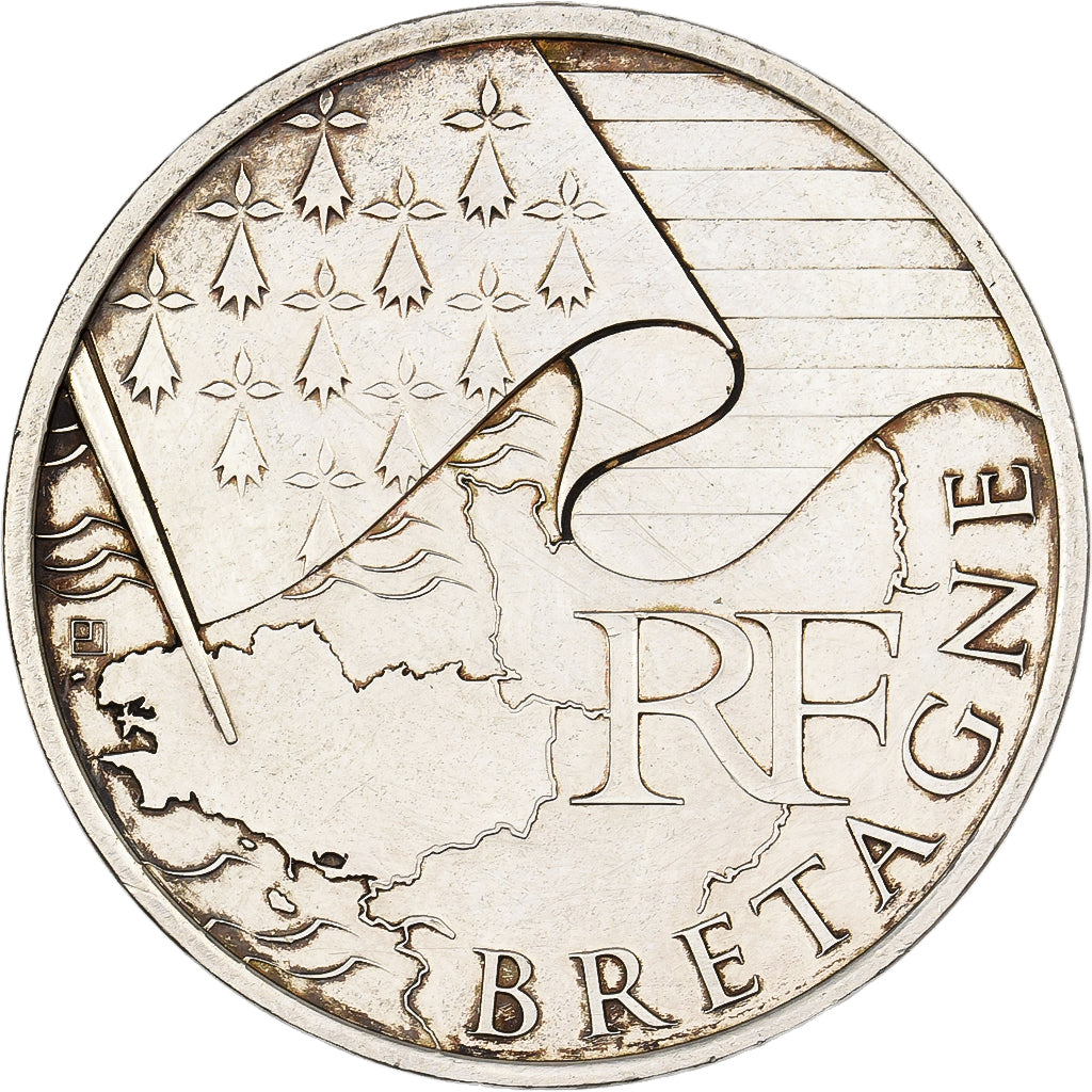Francia, 10 Euro, Bretagne, 2010, Argento, BB+, KM:1648