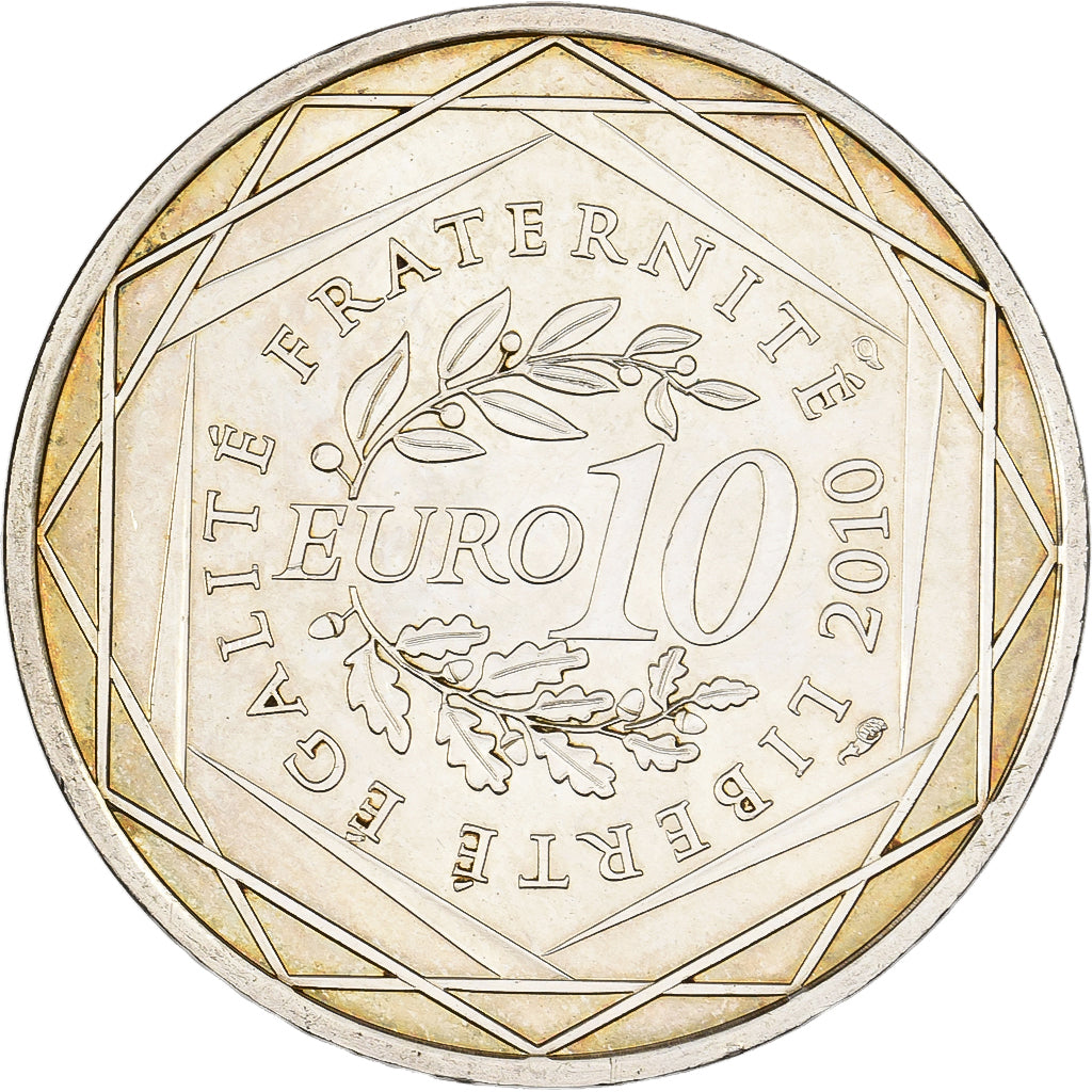 Francia, 10 Euro, Bretagne, 2010, Argento, BB+, KM:1648