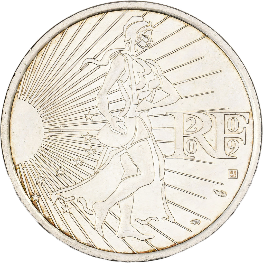 Frankrijk, 10 Euro, Semeuse, 2009, Pessac, Zilver, ZF+, Gadoury:4., KM:1580