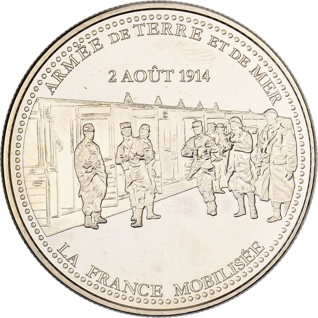 Francia, medaglia, Première Guerre Mondiale, La France Mobilisée, Rame-nichel