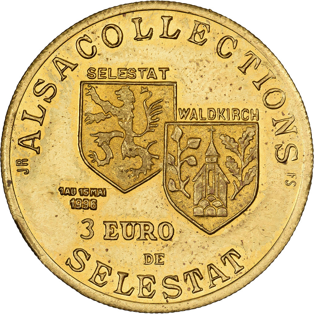 Francia, ficha, 3 Euro de Sélestat, 1996, Rame-nichel-alluminio, BB
