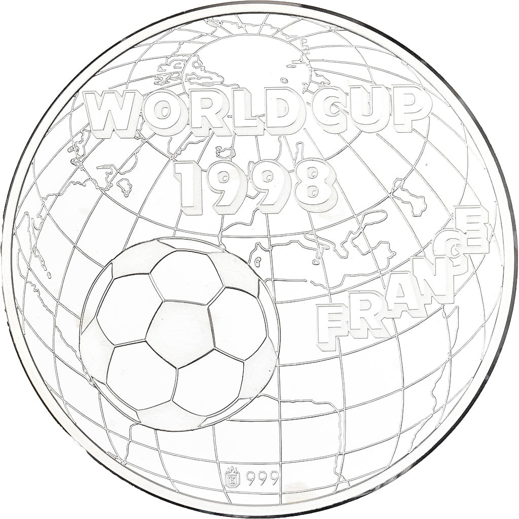 France, Medal, France 98, Coupe du Monde de Football, 1998, Silver, MS(64)