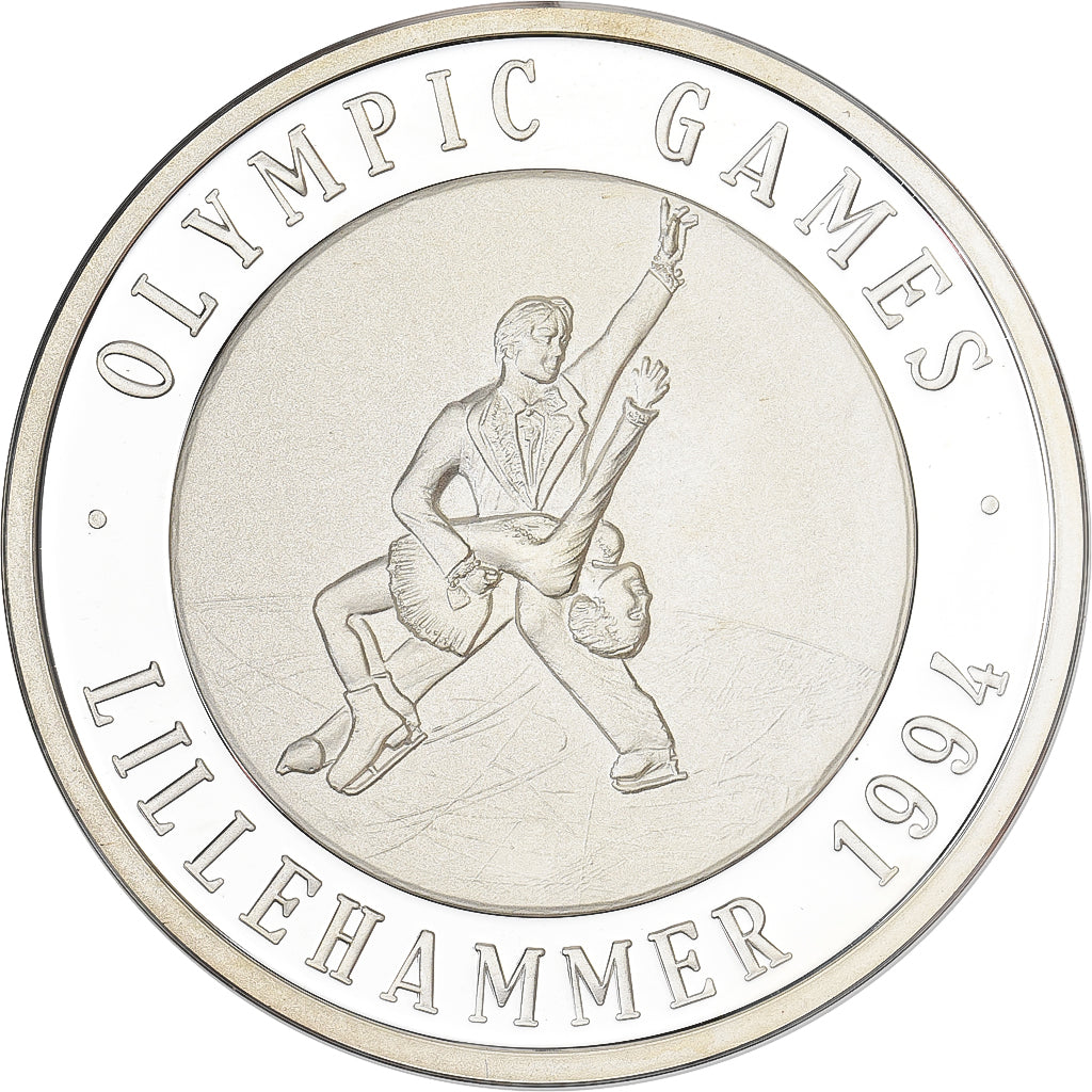 France, Jeton, Jeux Olympiques d'Hiver de Lillehammer, 1994, Argent, FDC, BE.