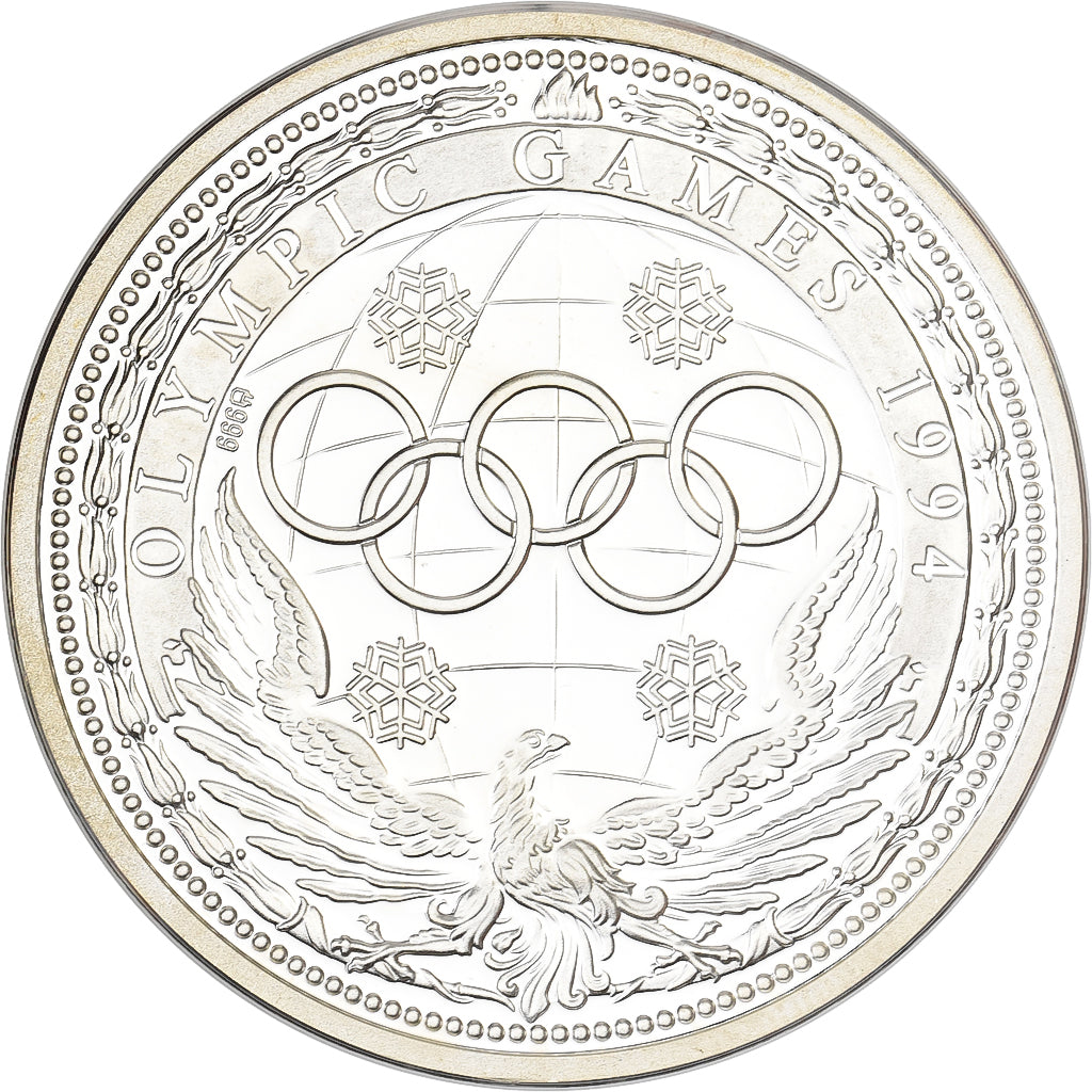 France, Jeton, Jeux Olympiques d'Hiver de Lillehammer, 1994, Argent, FDC, BE.