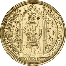 Francia, medalla, Reproduction du Franc à Pied, Charles V, Cobre, MBC+