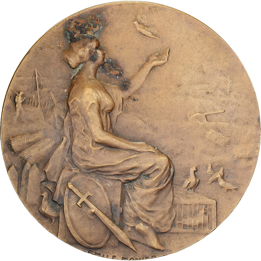 France, Medal, Ministère de la Guerre, Communications aériennes, Bronze