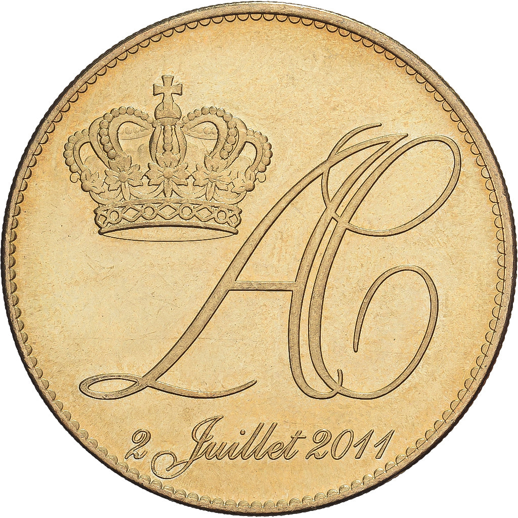 Monaco, Token, Monaco - Mariage princier - Albert et Charlène, 2011, Brass
