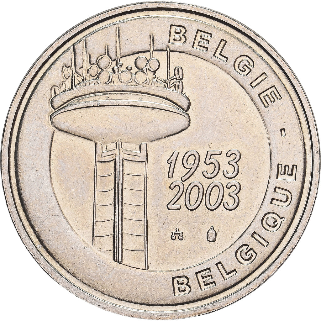 Belgien, betaalpenning, 50 ans de la télévision, 2003, Kupfer-Nickel, UNZ