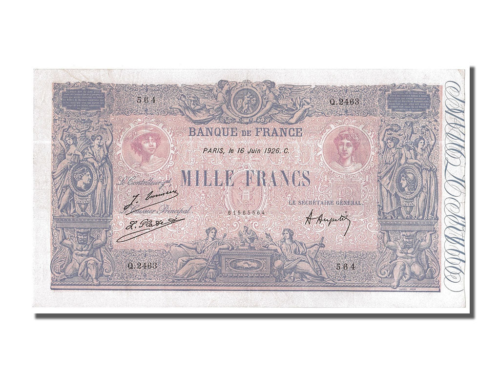 Billet, France, 1000 Francs, 1 000 F 1889-1926 ''Bleu et Rose'', 1926