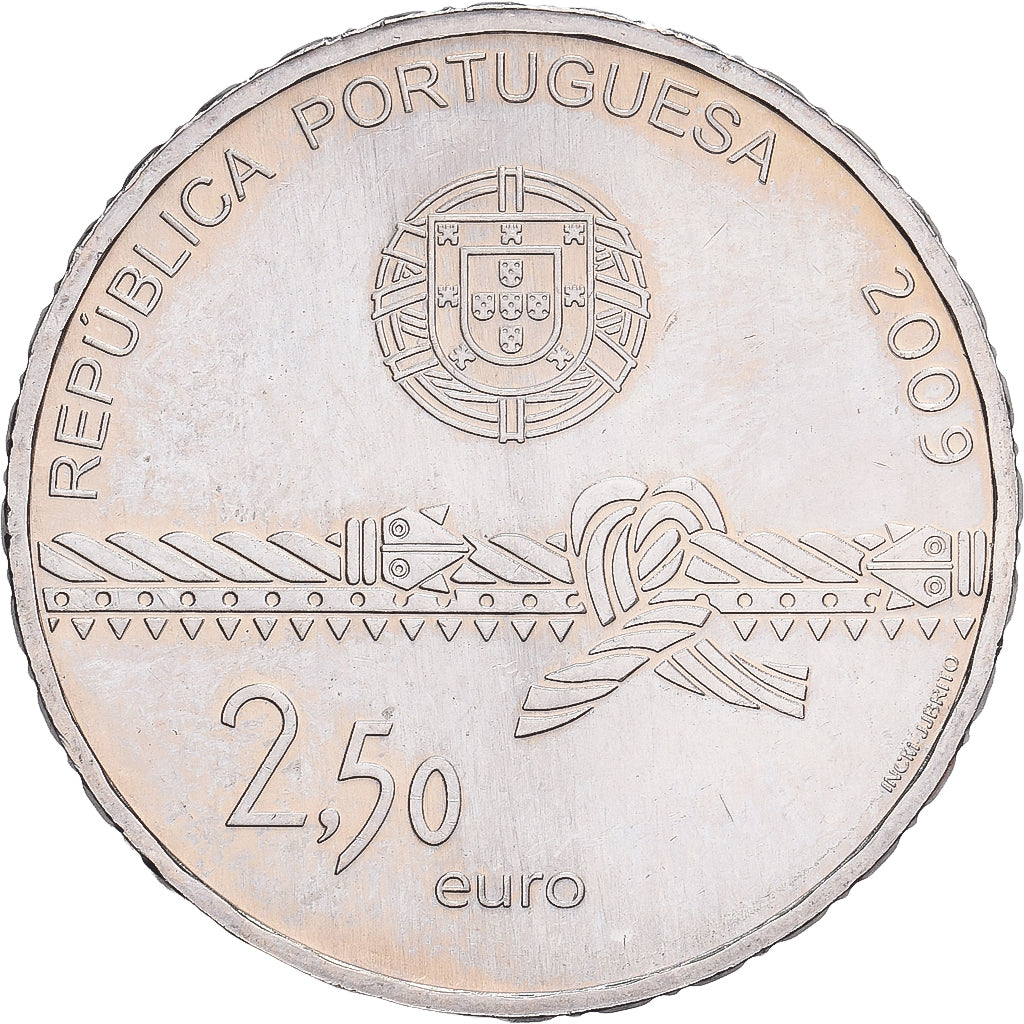 Portugal, 2-1/2 Euro, Torre de Belem, 2009, Cupro Nickel, AU(55-58)