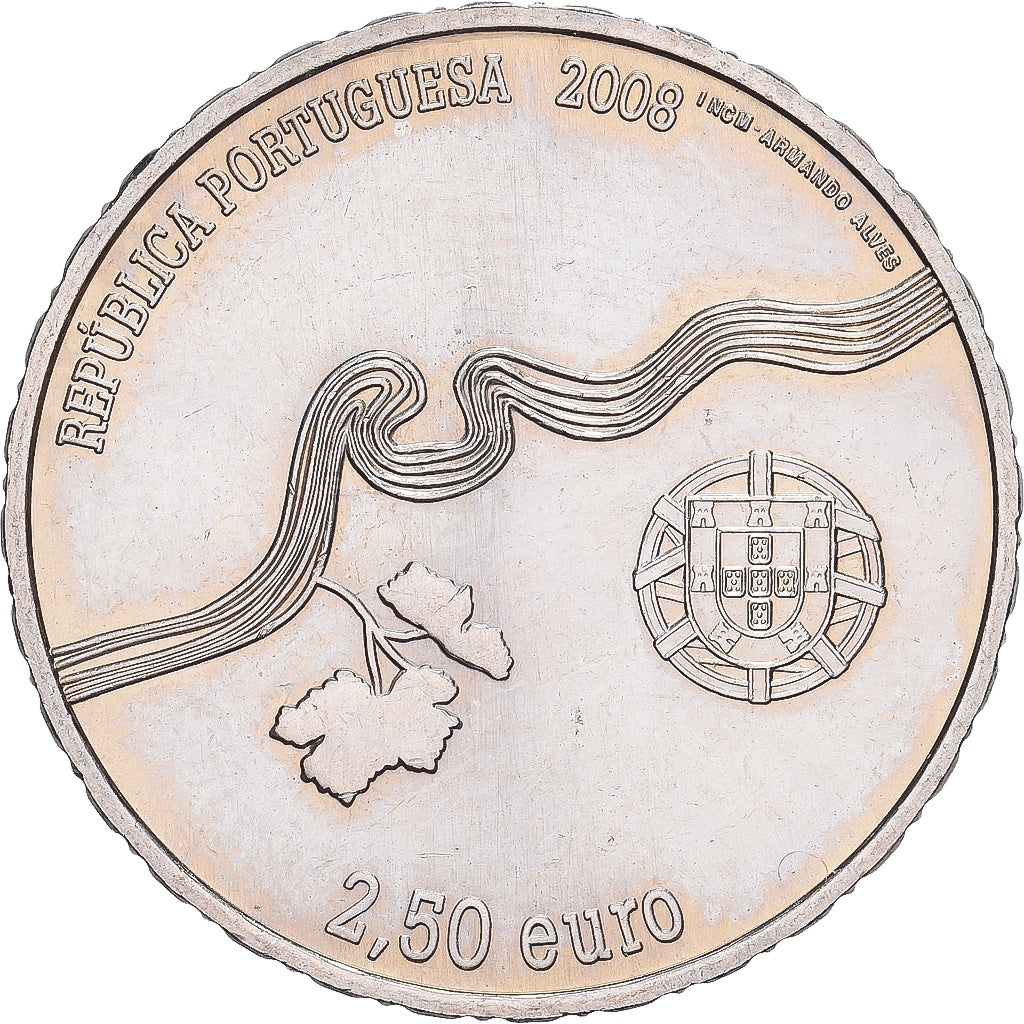 Portugal, 2-1/2 Euro, Alto Douro Vinhateiro, 2008, Cupro Nickel, AU(55-58)