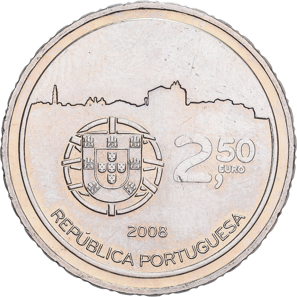 Portugal, 2-1/2 Euro, Centro Historico de Porto, 2008, Cupro Nickel, AU(55-58)