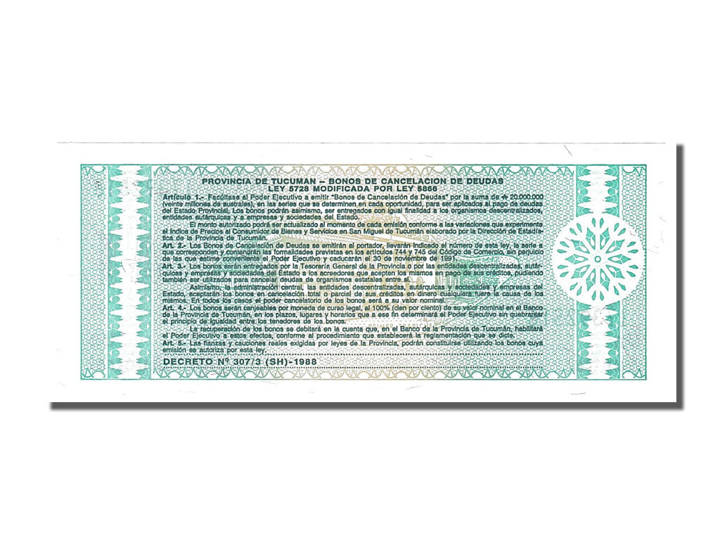 Banknote, Argentina, 1 Austral, 1991, UNC(65-70)