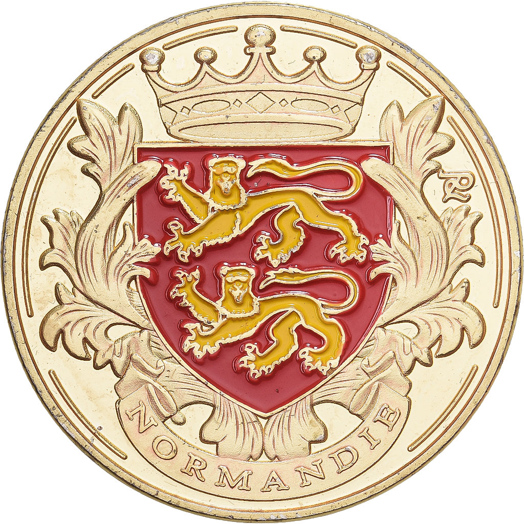 Francia, ficha, Normandie - Blason, Rame-nichel-alluminio, Souvenirs et