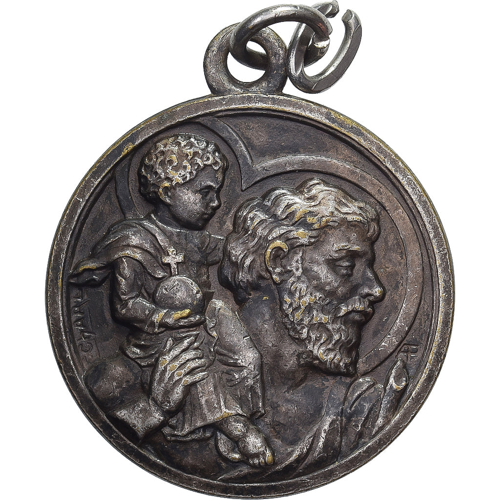 Frankrijk, Medaille, Saint Christophe, Le Pilet, Silvered bronze, Charl, ZF+