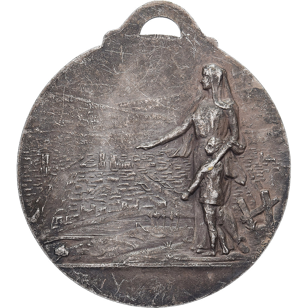 Francja, medal, Art Nouveau, Liberatum, 1919, Brąz posrebrzany, Laurens