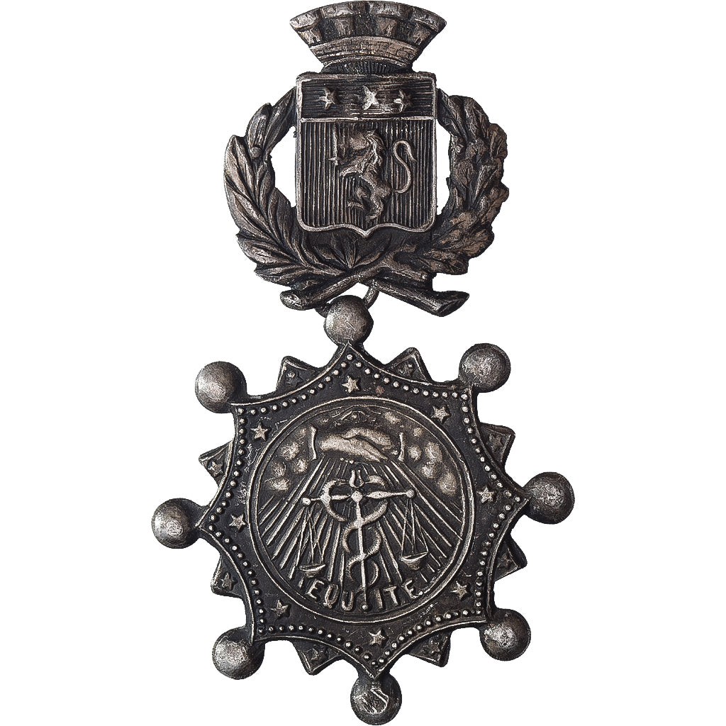 Francja, medal, Centenaire de la Prudhomie, 1906, Brąz posrebrzany, AU(50-53)