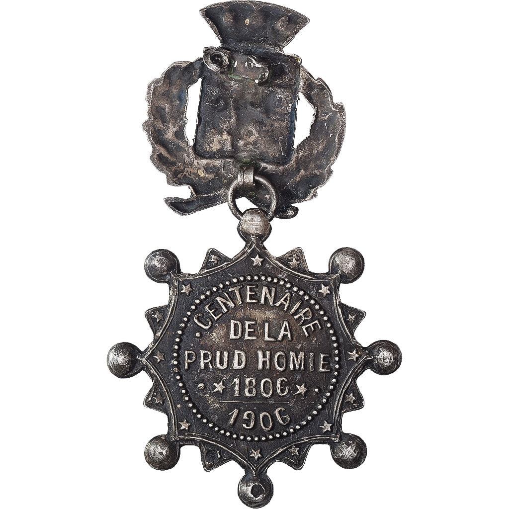 Francja, medal, Centenaire de la Prudhomie, 1906, Brąz posrebrzany, AU(50-53)