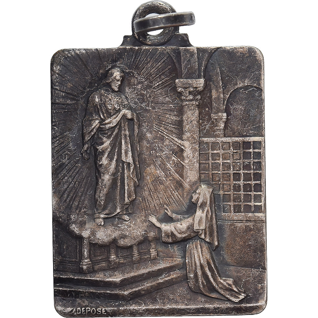 Francia, medaglia, Paray-le-Monial, Bronzo argentato, Poncet, BB