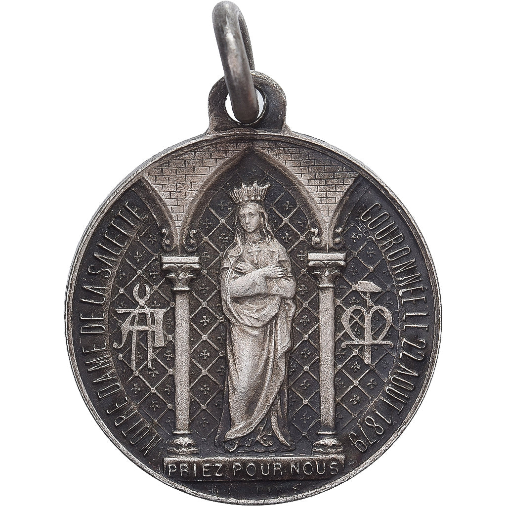 Frankrijk, Medaille, Notre Dame de la Salette, 1879, Silvered bronze, Poncet