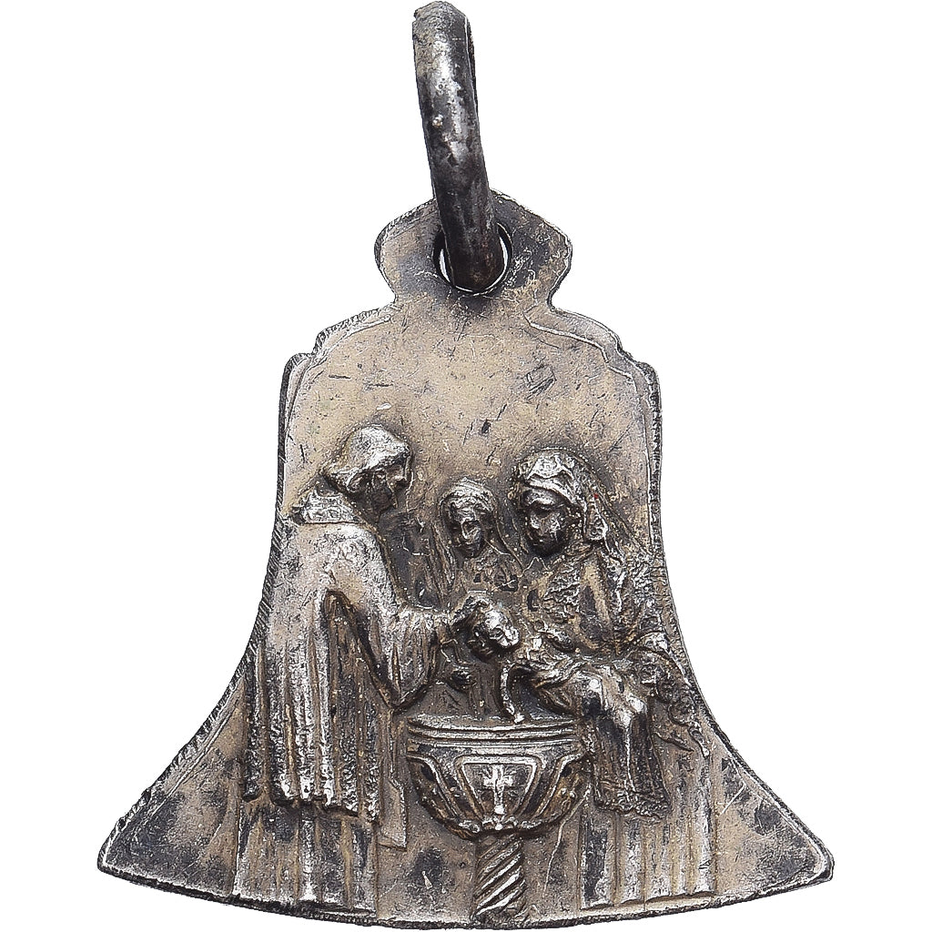 Francja, medal, Baptême, Brąz posrebrzany, EF(40-45)