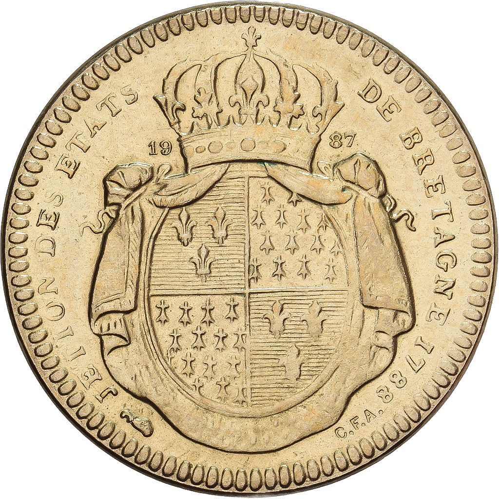 Francia, Gettone, Louis XVI, Etats de Bretagne, 1987, Rame-nichel-alluminio, SPL