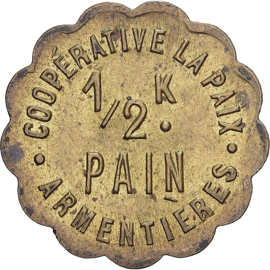 Frankreich, Coopérative de la Paix, Armentières, 1/2 Kilo, SS+, Messing
