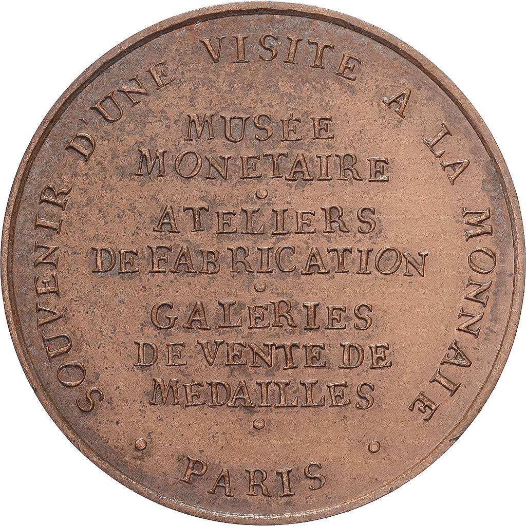Francia, zeton, Souvenir d'une visite à la Monnaie, Paris, Bronce, MBC
