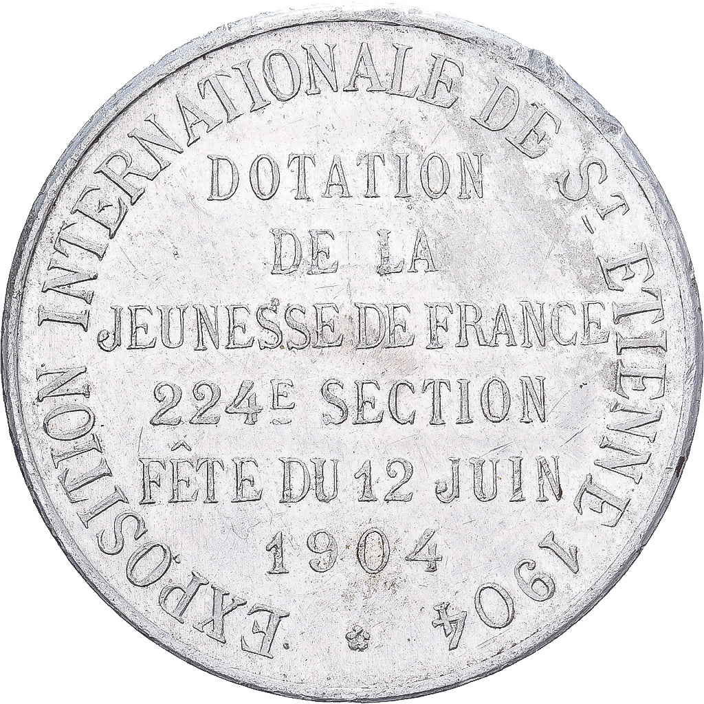 Francja, medal, Exposition Internationale de Saint-Etienne, 1904, Aluminium