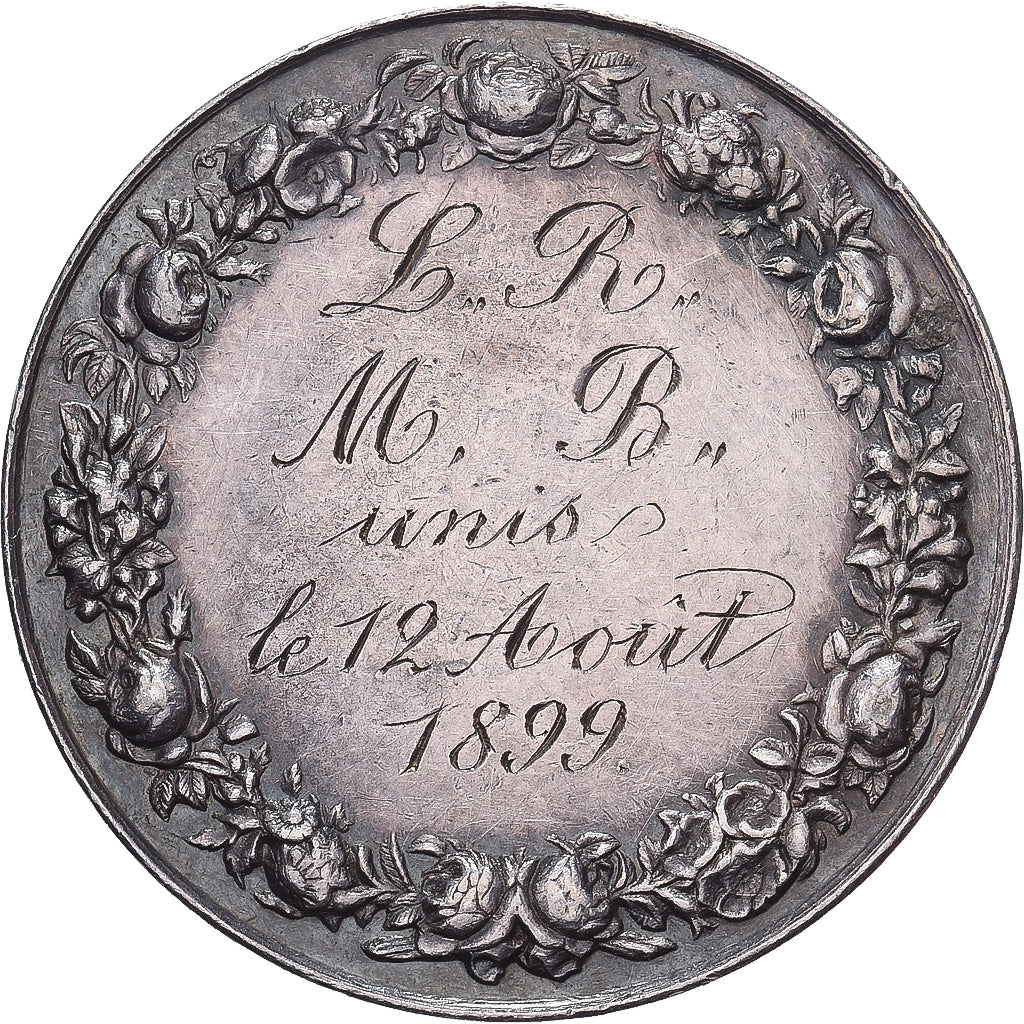 Francia, medaglia, Noces, Mariage, Religion, 1899, Argento, BB+