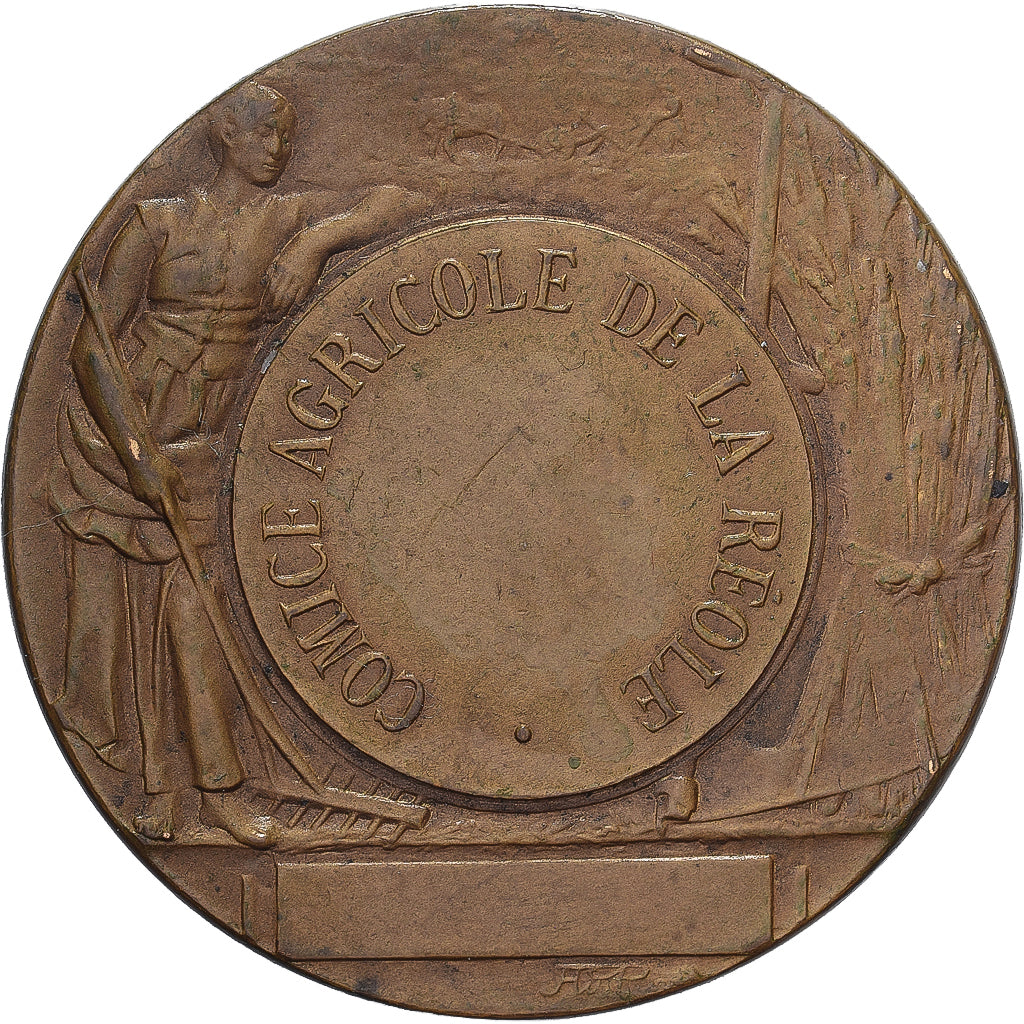 Frankrijk, Medaille, Comice Agricole de la Réole (Gironde), Bronzen, Rivet, ZF+