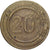 Francja, 20 Centimes, Mosiądz, Eagle, AU(50-53)