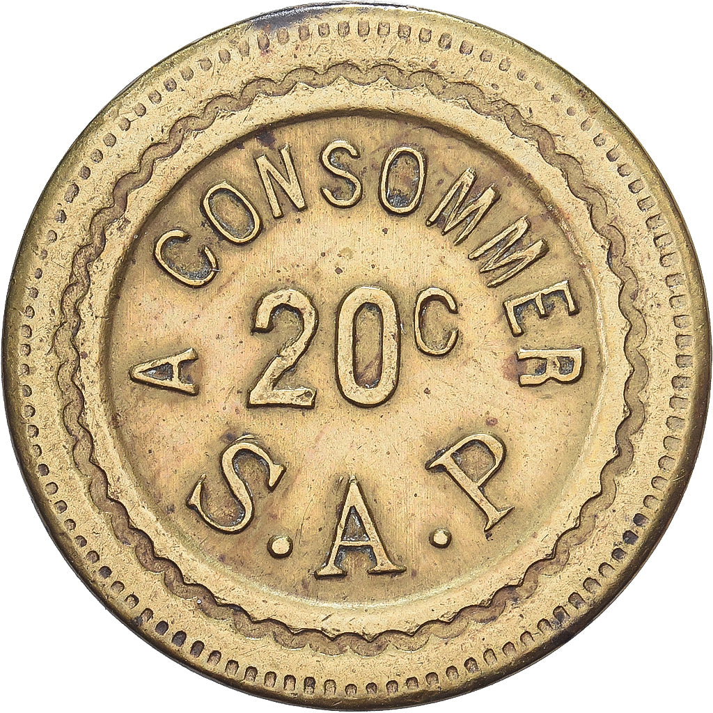Francja, 20 Centimes, Mosiądz, Coq, AU(50-53)