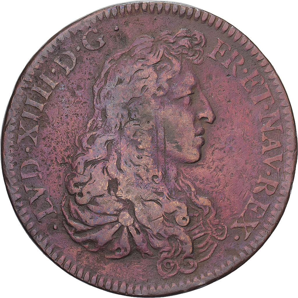 França, Token, Luís XIV, Cobre, F(12-15)